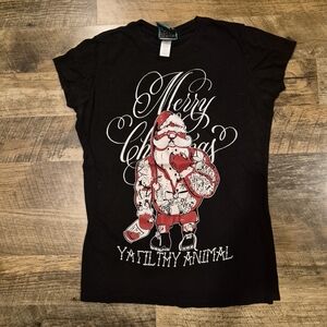 Black Merry Christmas Kids T-Shirt